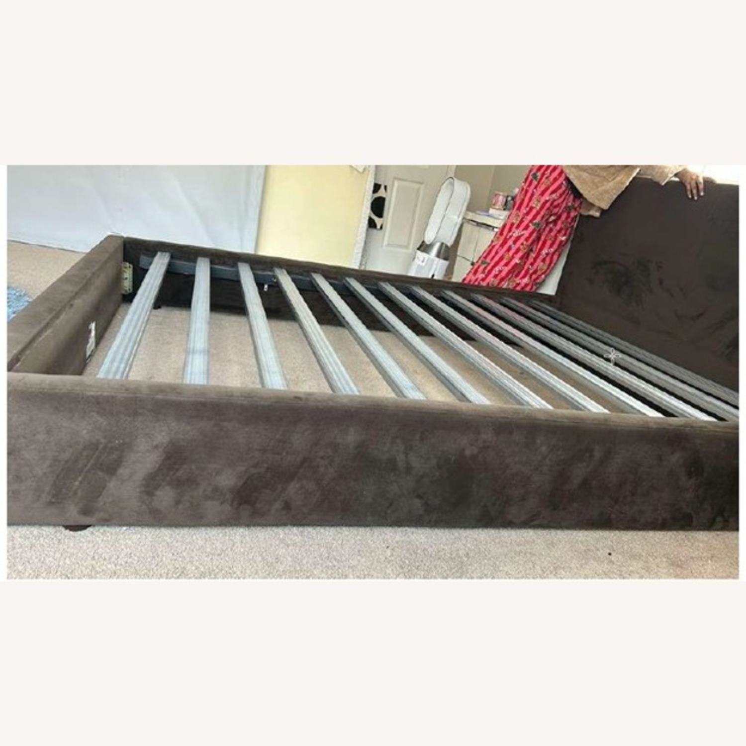 Room & Board Dark Brown Fabric Queen Platform Bed  - image-2