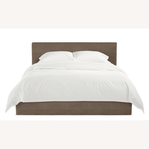 Used Room & Board Dark Brown Fabric Queen Platform Bed  for sale on AptDeco