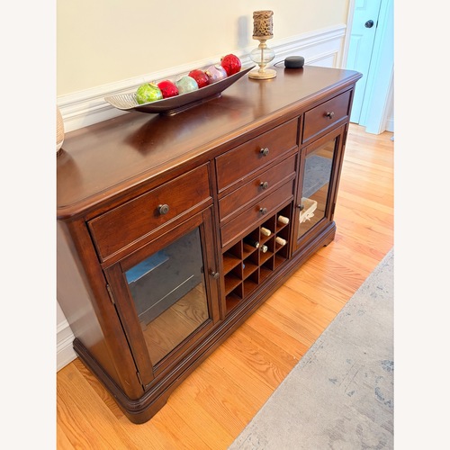 Used Dark Brown Sideboard with Wine Storage for sale on AptDeco