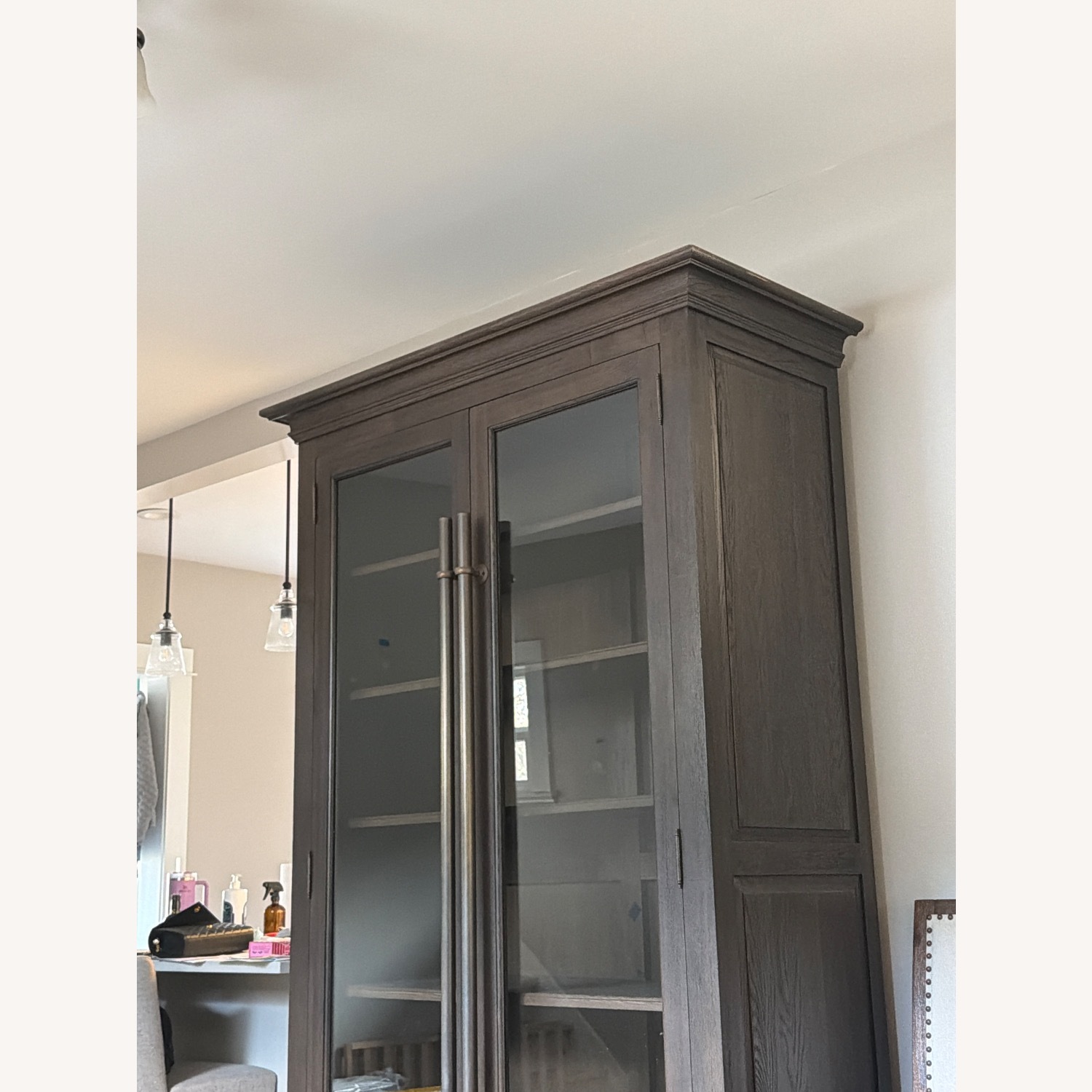 Restoration Hardware 20th C. English Dark Brown Wood Bookcase - image-3