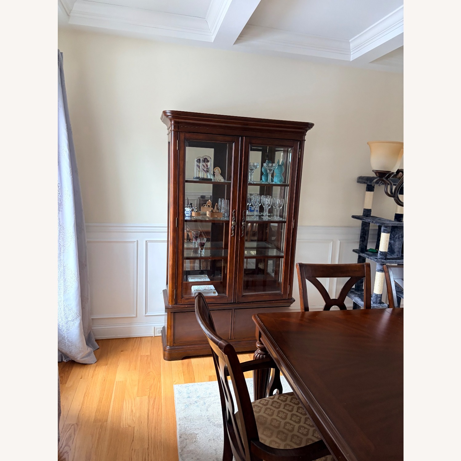 Dark Brown Wood China Cabinet - image-2