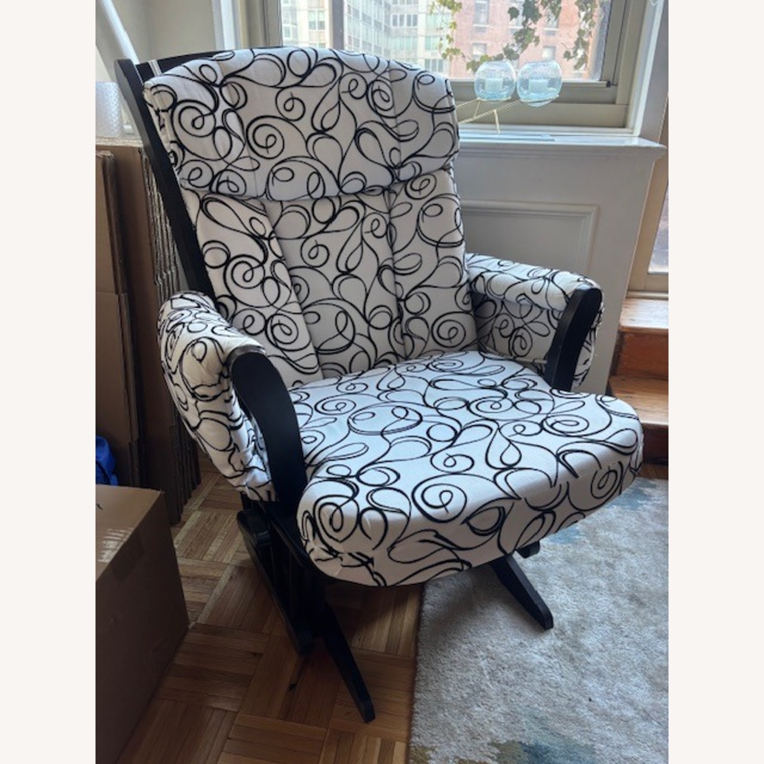 Dutailier Black / White Wood Glider - image-1