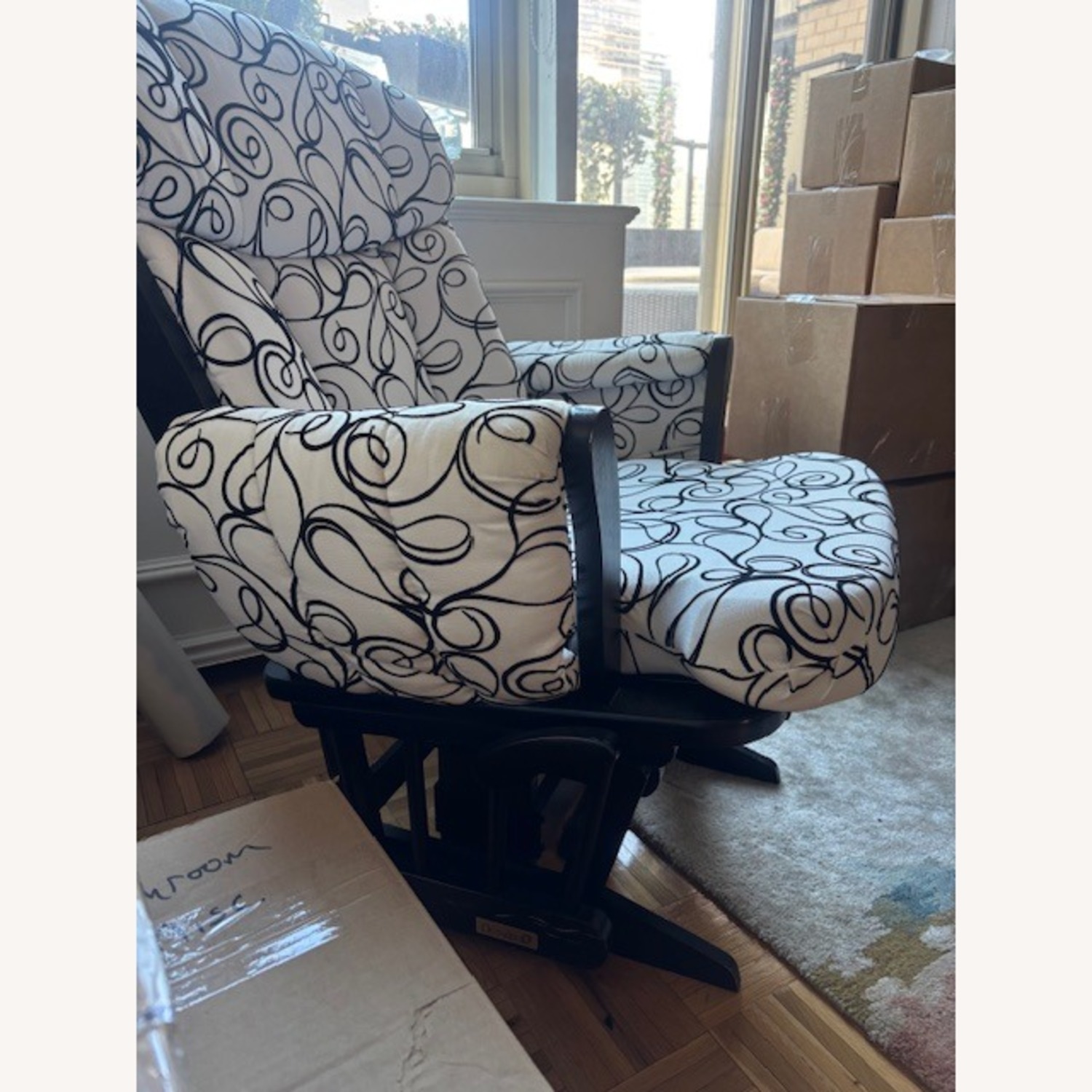 Dutailier Black / White Wood Glider - image-3