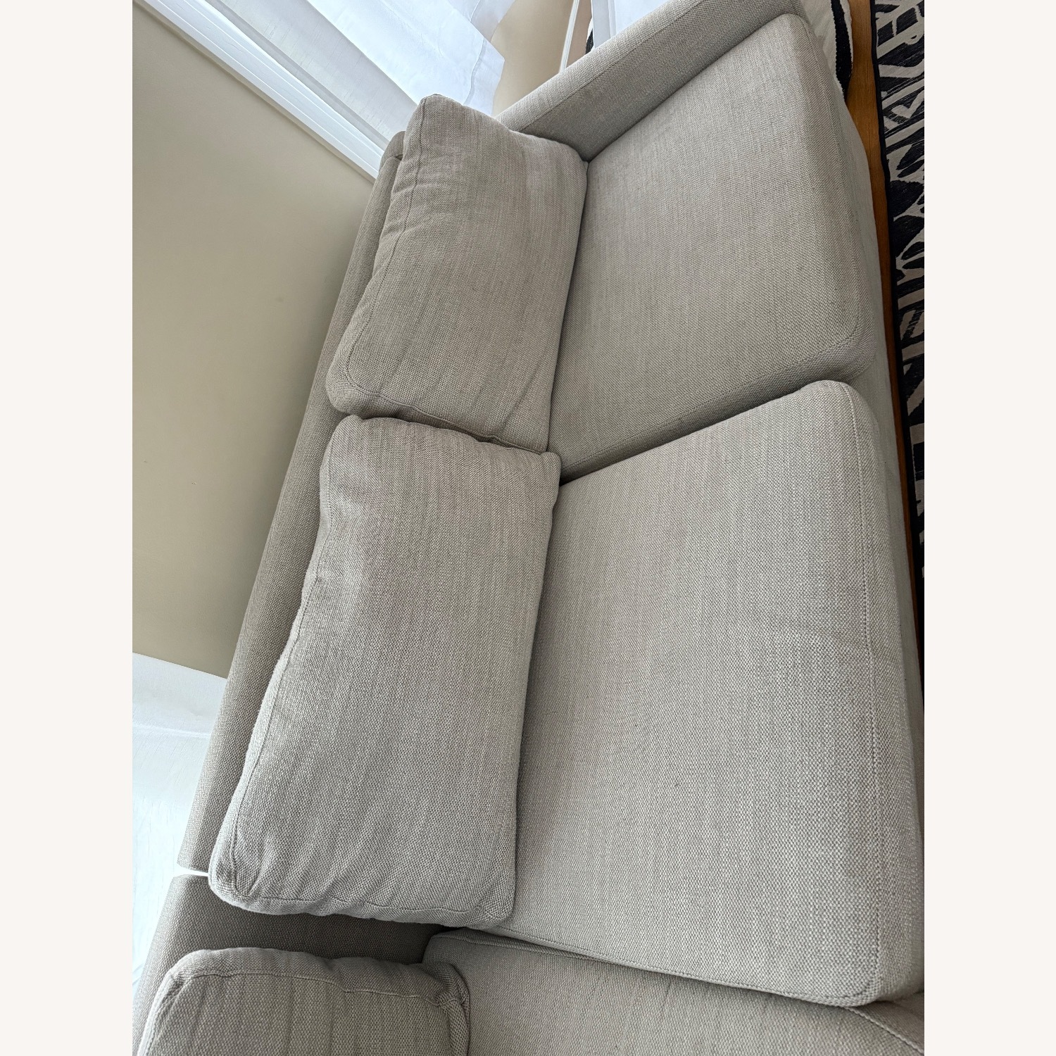 West Elm Trapez Light Grey/Beige Sectional Sofa - image-4