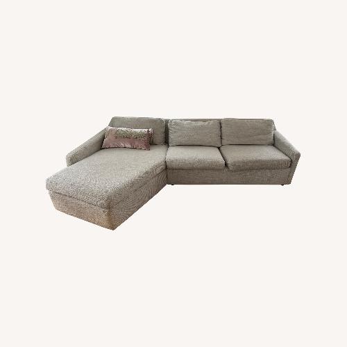 Used West Elm Trapez Light Grey/Beige Sectional Sofa for sale on AptDeco