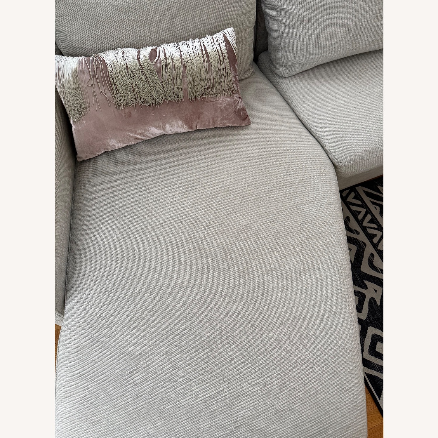 West Elm Trapez Light Grey/Beige Sectional Sofa - image-3