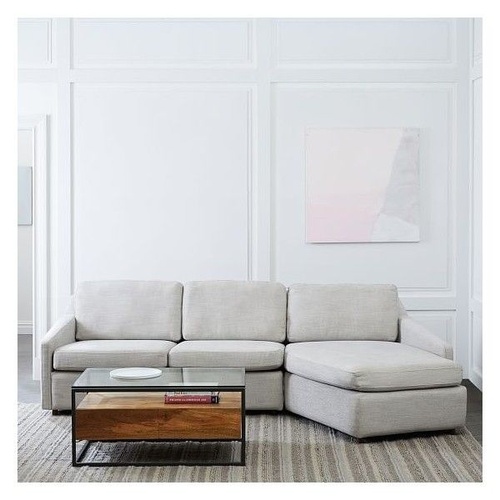 Used West Elm Trapez Light Grey/Beige Sectional Sofa for sale on AptDeco