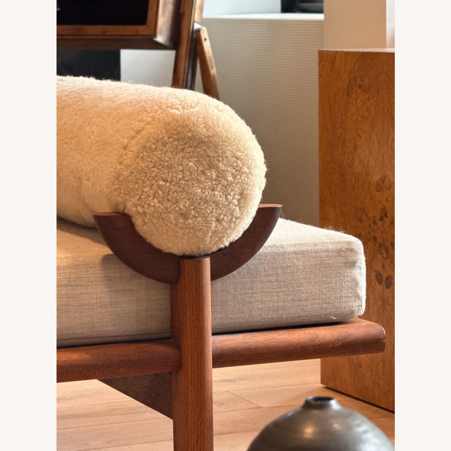 De La Espada Walnut Shearling Day Bed - image-5