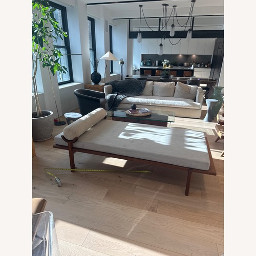 Used De La Espada Walnut Shearling Day Bed for sale on AptDeco