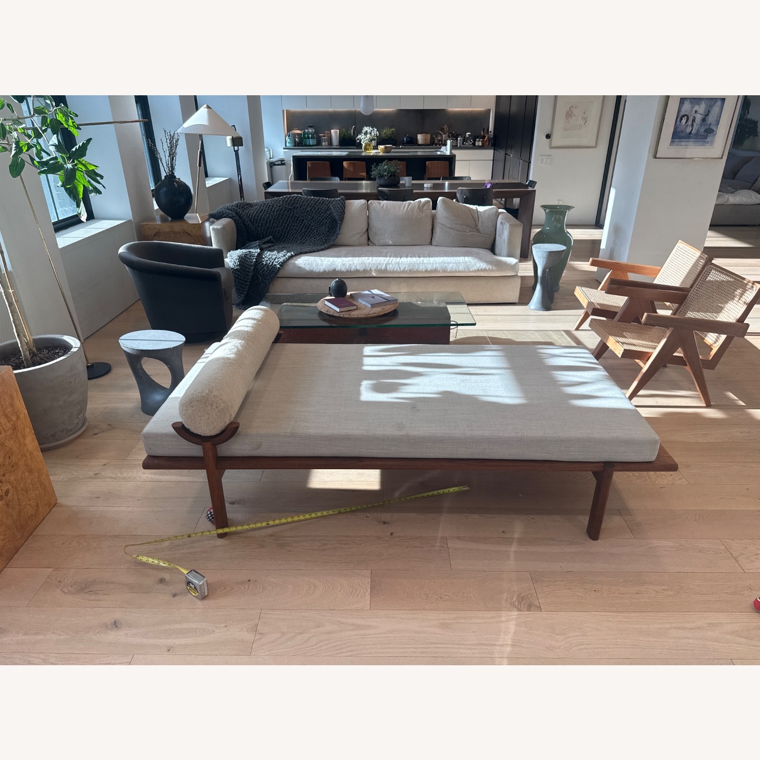 De La Espada Walnut Shearling Day Bed - image-1