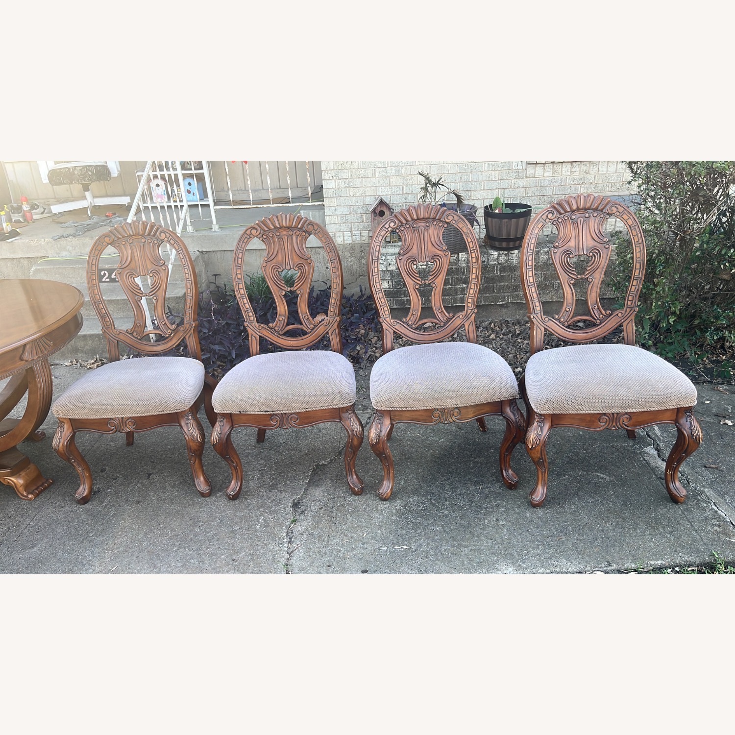 Dark Brown Wood Dining Table - image-4