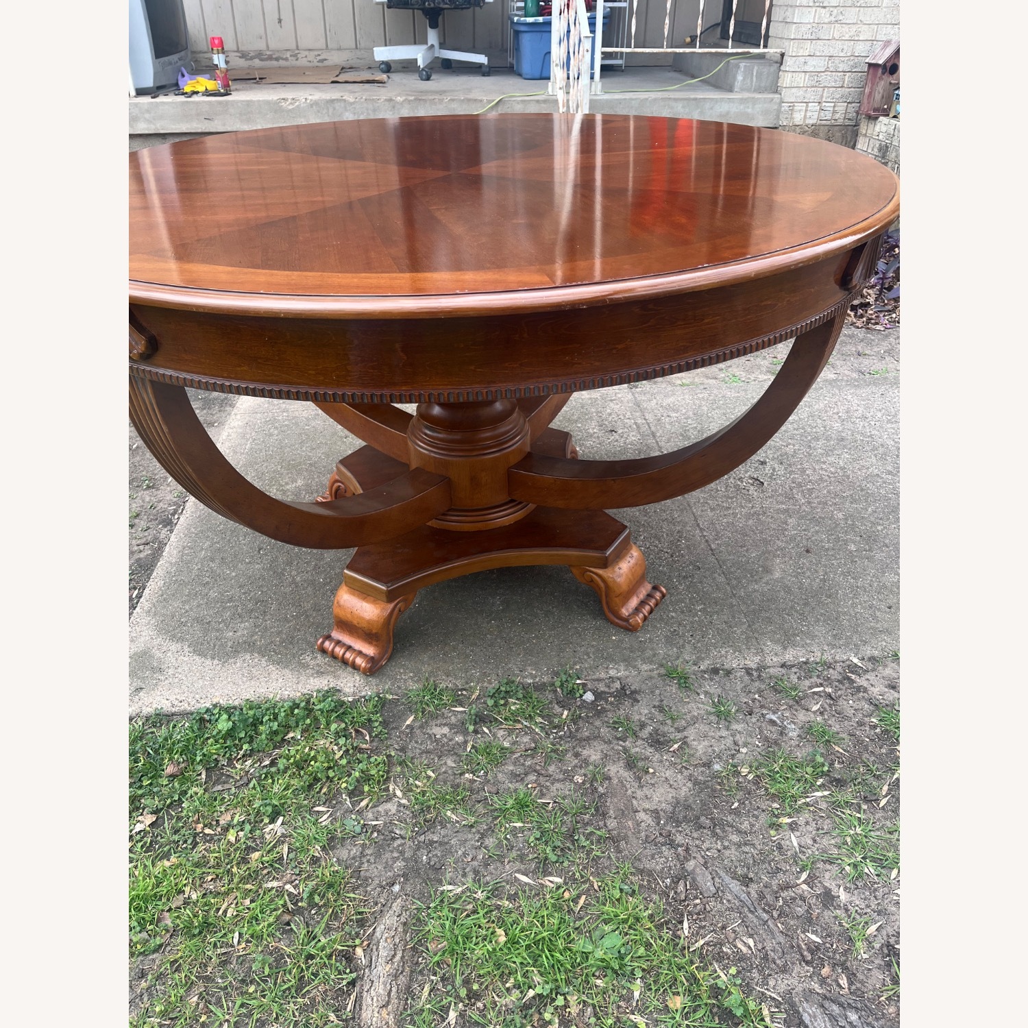 Dark Brown Wood Dining Table - image-9