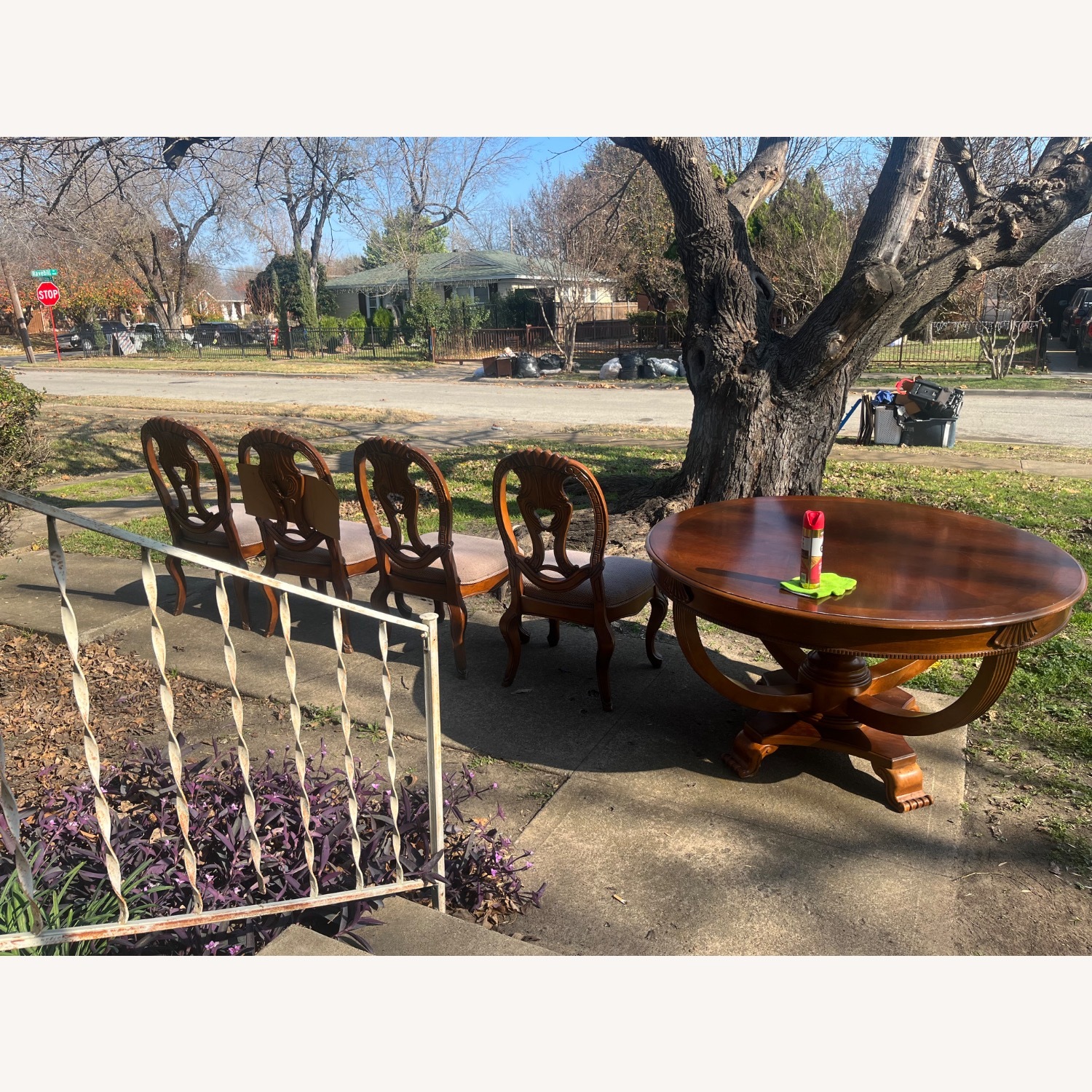 Dark Brown Wood Dining Table - image-2