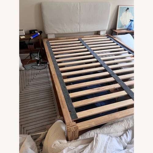 Used Thuma Classic Queen Bed with Boucle Pillow-board for sale on AptDeco