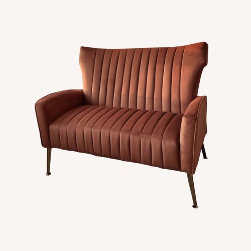 Used Contemporary Velvet Wingback Loveseat for sale on AptDeco