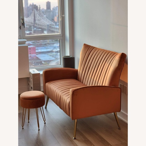 Used Contemporary Velvet Wingback Loveseat for sale on AptDeco