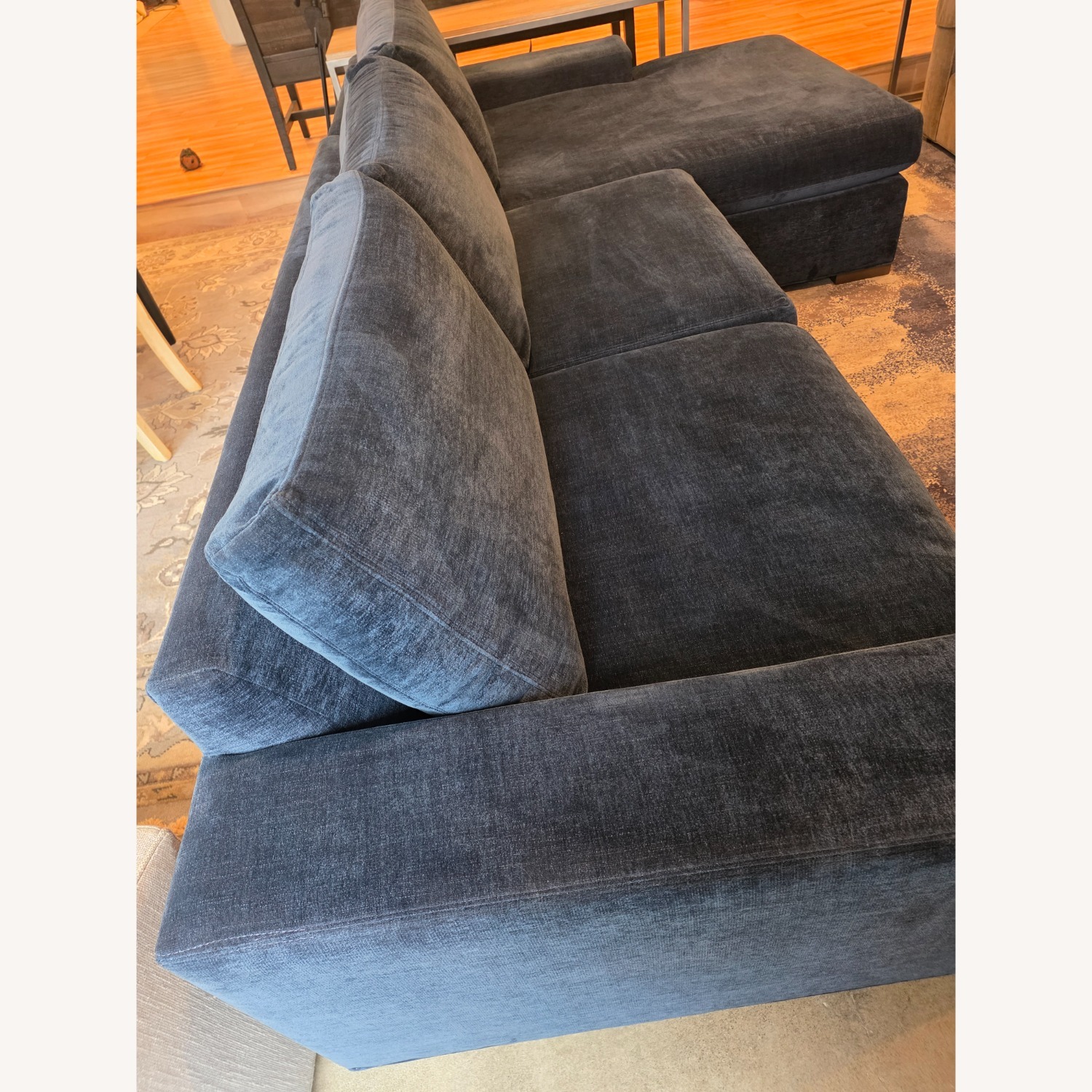 Ethan Allen Blue Fabric 2 Piece Sectional - image-2