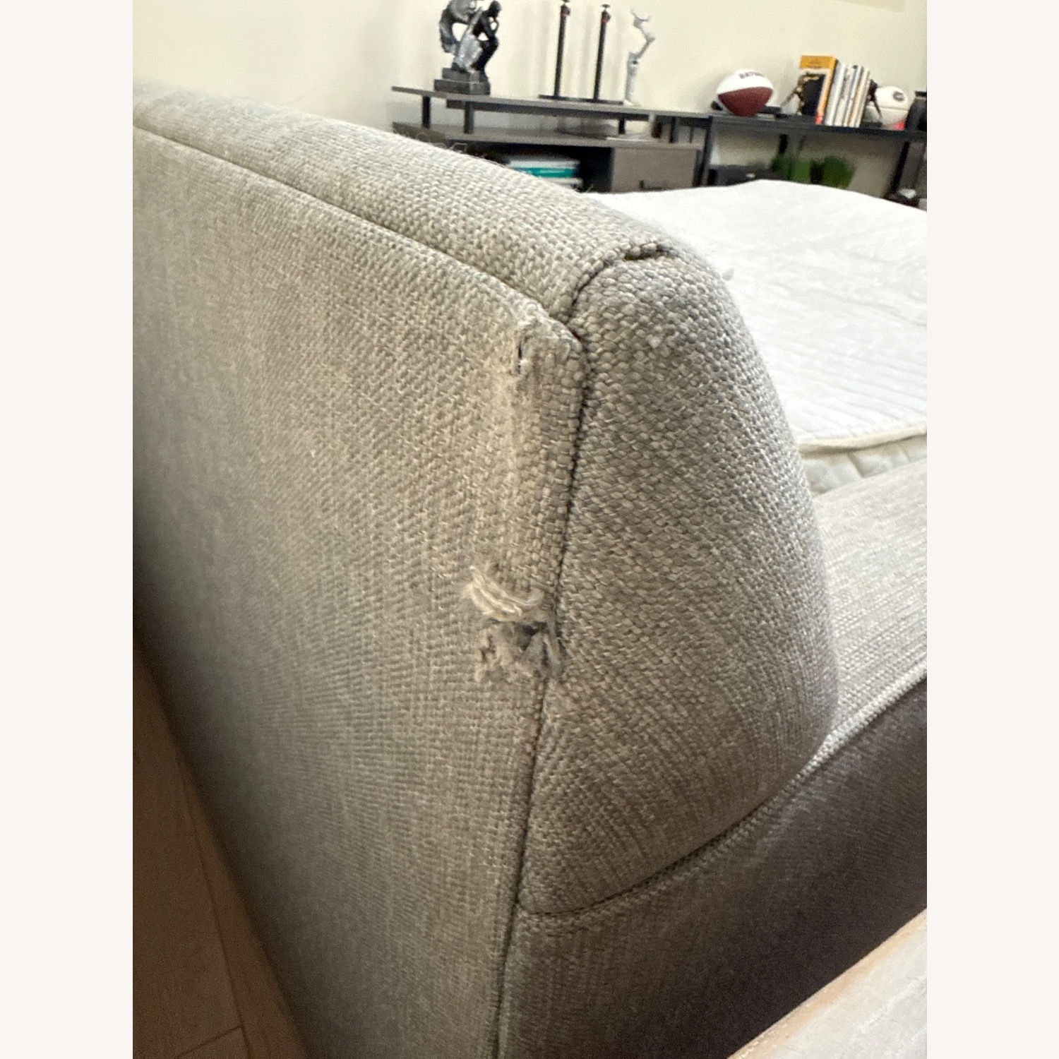 Ethan Allen Light Gray Fabric Sleeper Sofa - image-6