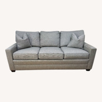 Ethan Allen Light Gray Fabric Sleeper Sofa