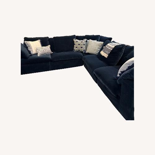 Used Restoration Hardware Cloud Sectional Indigo Velvet Sofa for sale on AptDeco