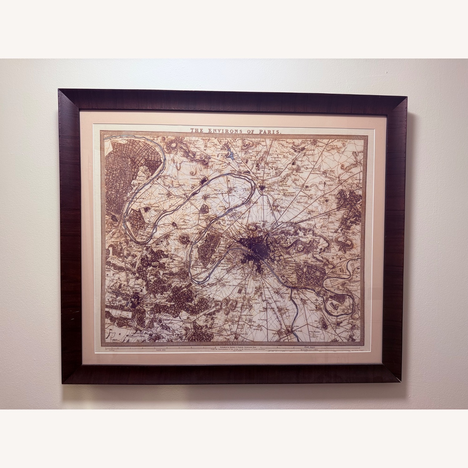 Framed 1855 Map of Paris & London - image-1