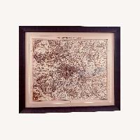 Framed 1855 Map of Paris & London