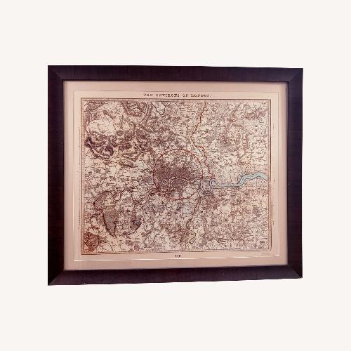 Used Framed 1855 Map of Paris & London for sale on AptDeco