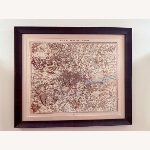 Used Framed 1855 Map of Paris & London for sale on AptDeco