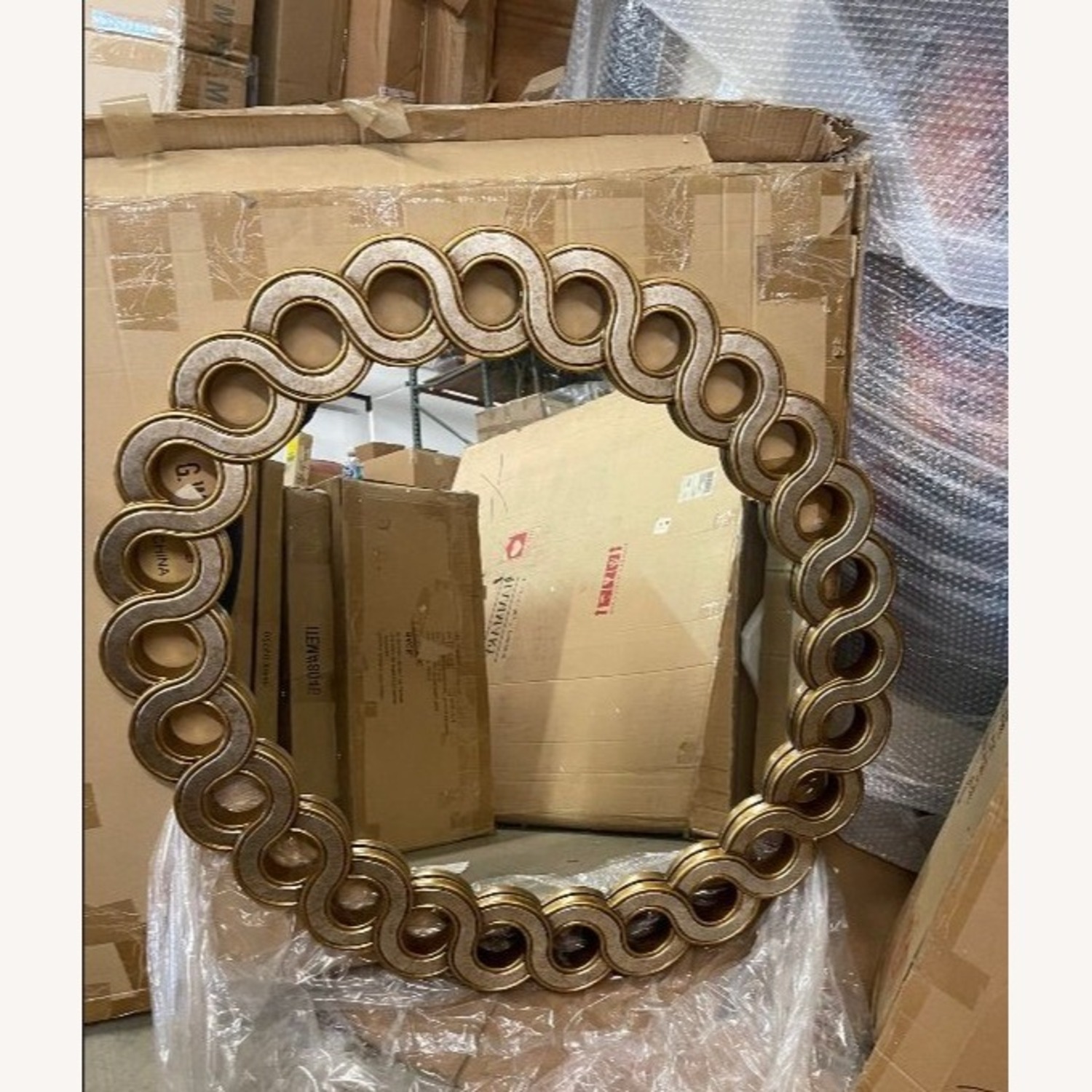 Silver Circles Wall Mirror - image-1