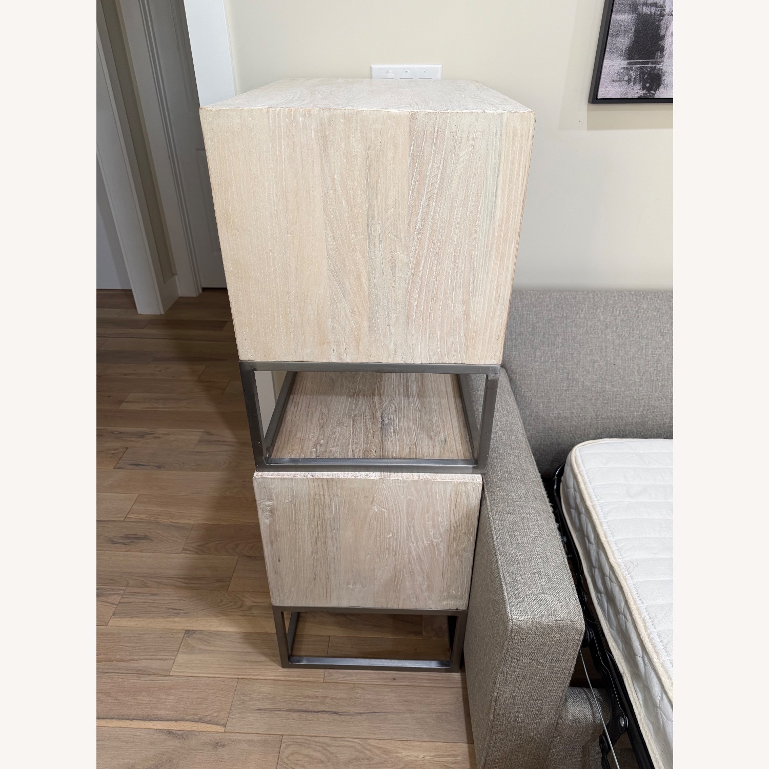 Light Gray Reclaimed Wood Side Tables - image-2