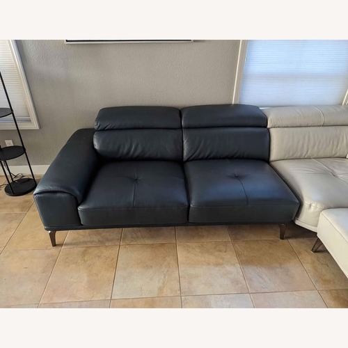 Used Robert Abbey White Leather 3+ Piece Sectional for sale on AptDeco