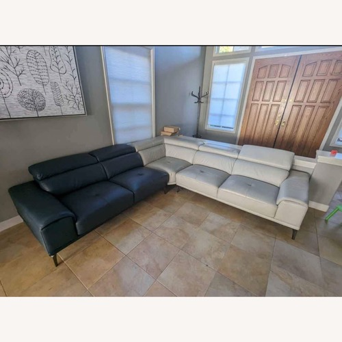 Used Robert Abbey White Leather 3+ Piece Sectional for sale on AptDeco