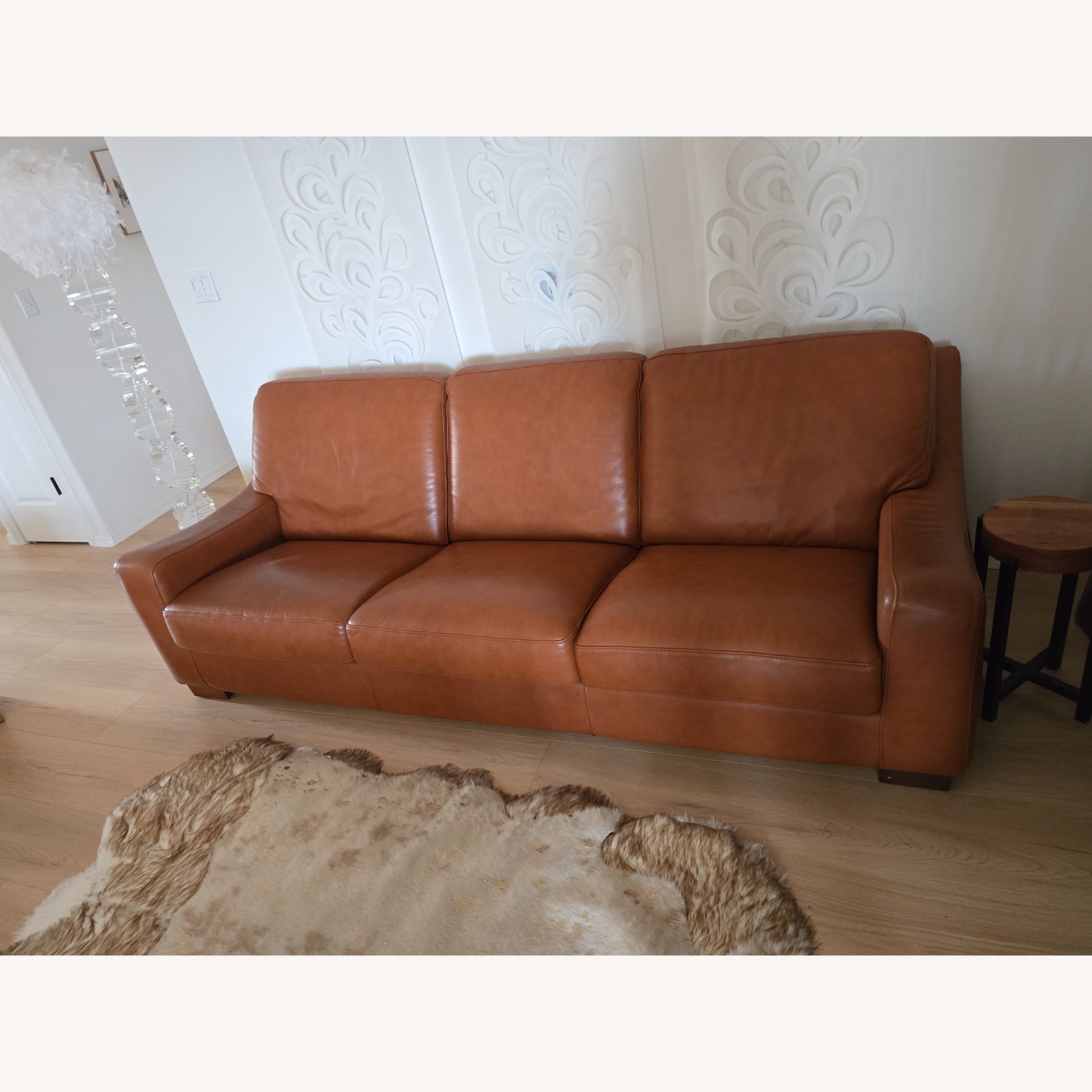 Roche Bobois Light Brown Leather 3+ Seater Sofa - image-2