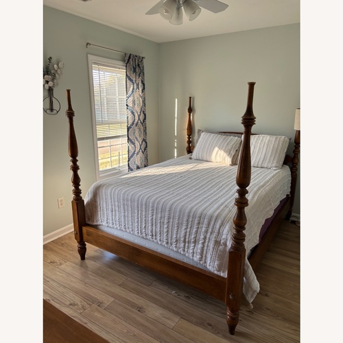 Used Ethan Allen Natural Wood Queen Bed for sale on AptDeco