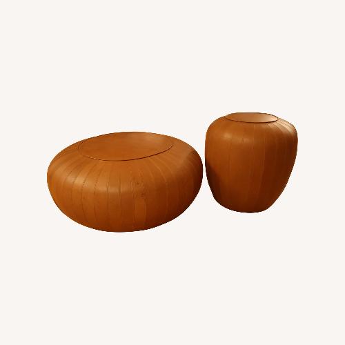 Used Tod Leather Pouf by Lema for sale on AptDeco