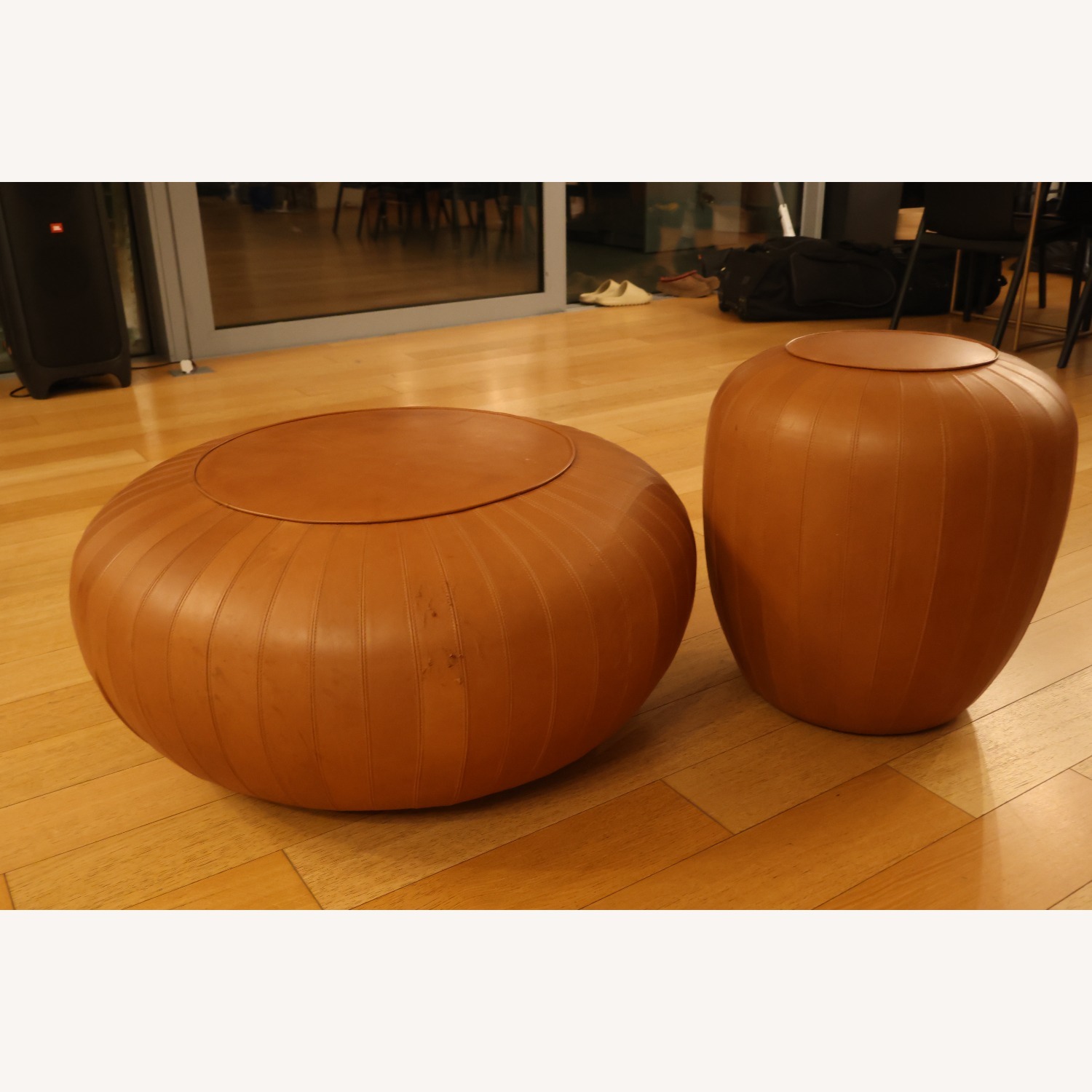 Tod Leather Pouf by Lema - image-3
