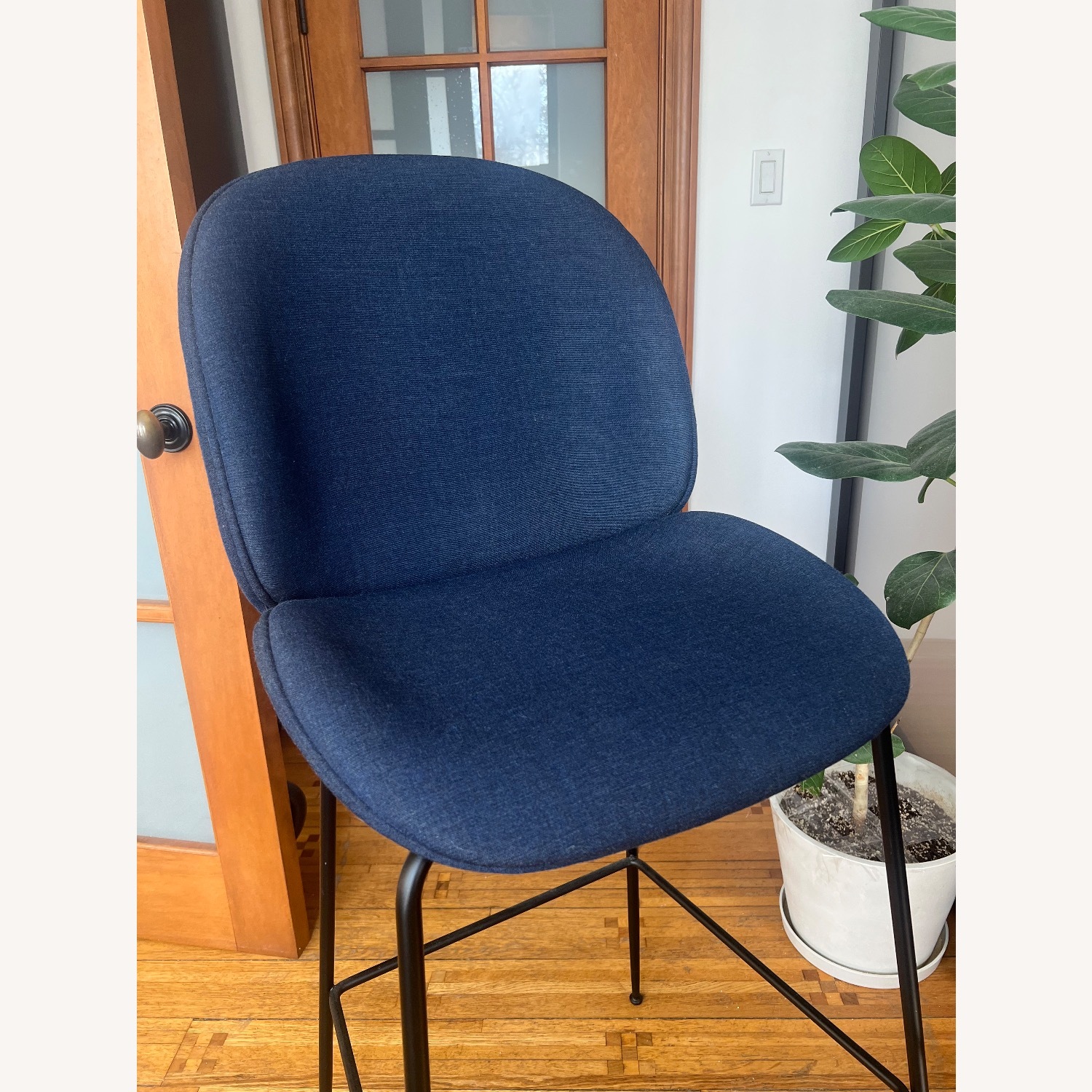 Gubi Beetle Bar Stools - Blue Upholstery - image-4