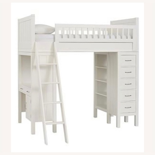 Used Pottery Barn Kids White Wood Bunk Bed for sale on AptDeco