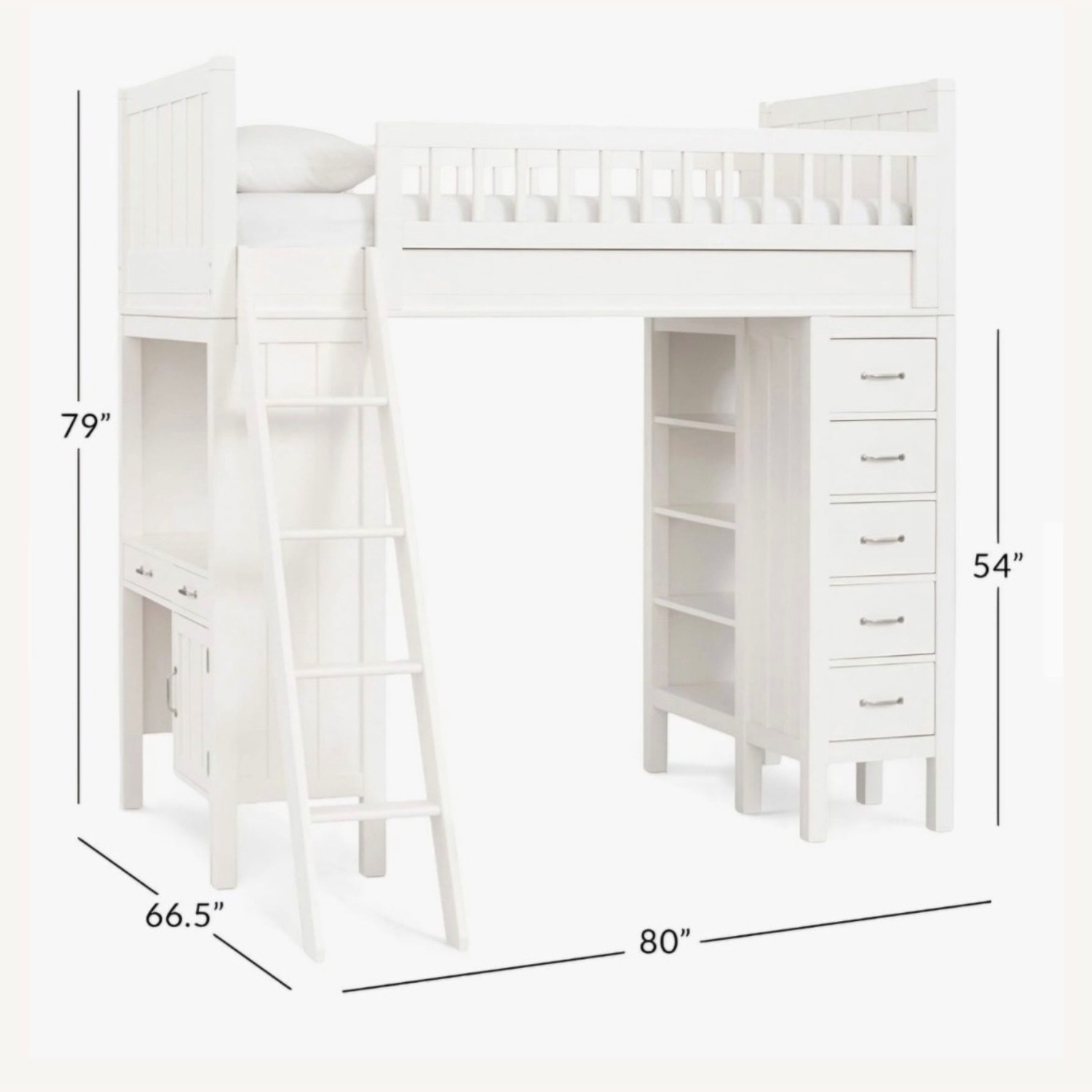 Pottery Barn Kids White Wood Bunk Bed - image-2