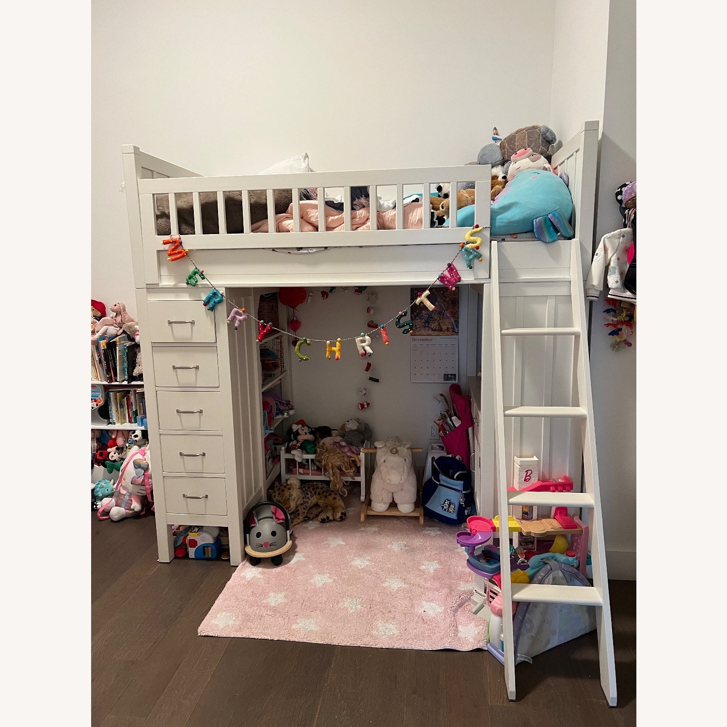 Pottery Barn Kids White Wood Bunk Bed - image-3