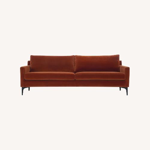 Used Orange Velvet Loveseat for sale on AptDeco