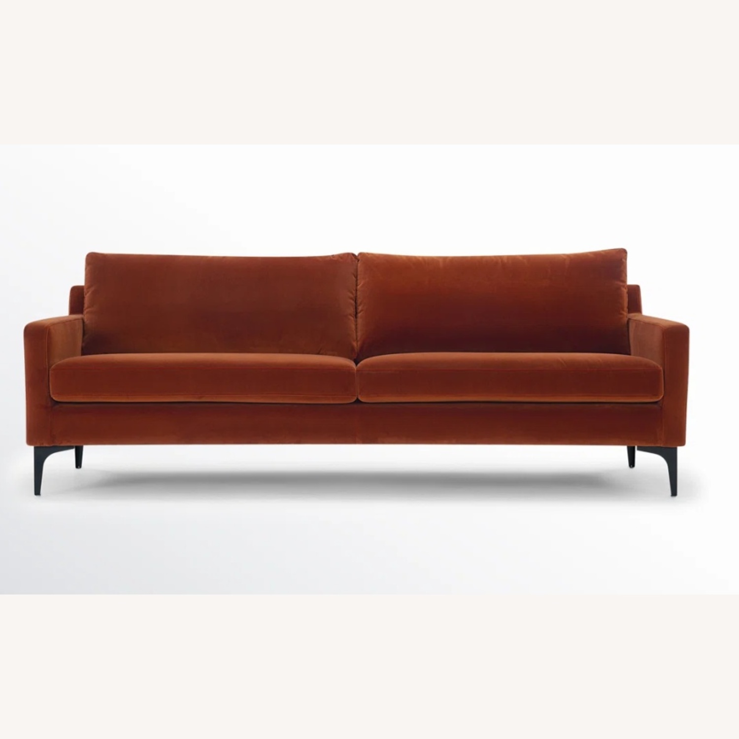Orange Velvet Loveseat - image-4