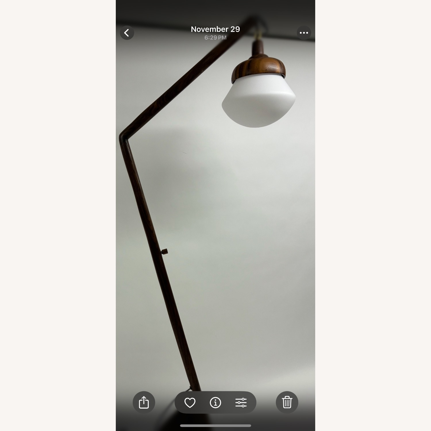 Black Walnut Wood Curve Floor Lamp - image-2