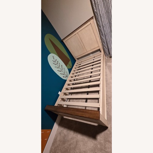 Used Ashley Furniture White Wood Twin Bed for sale on AptDeco