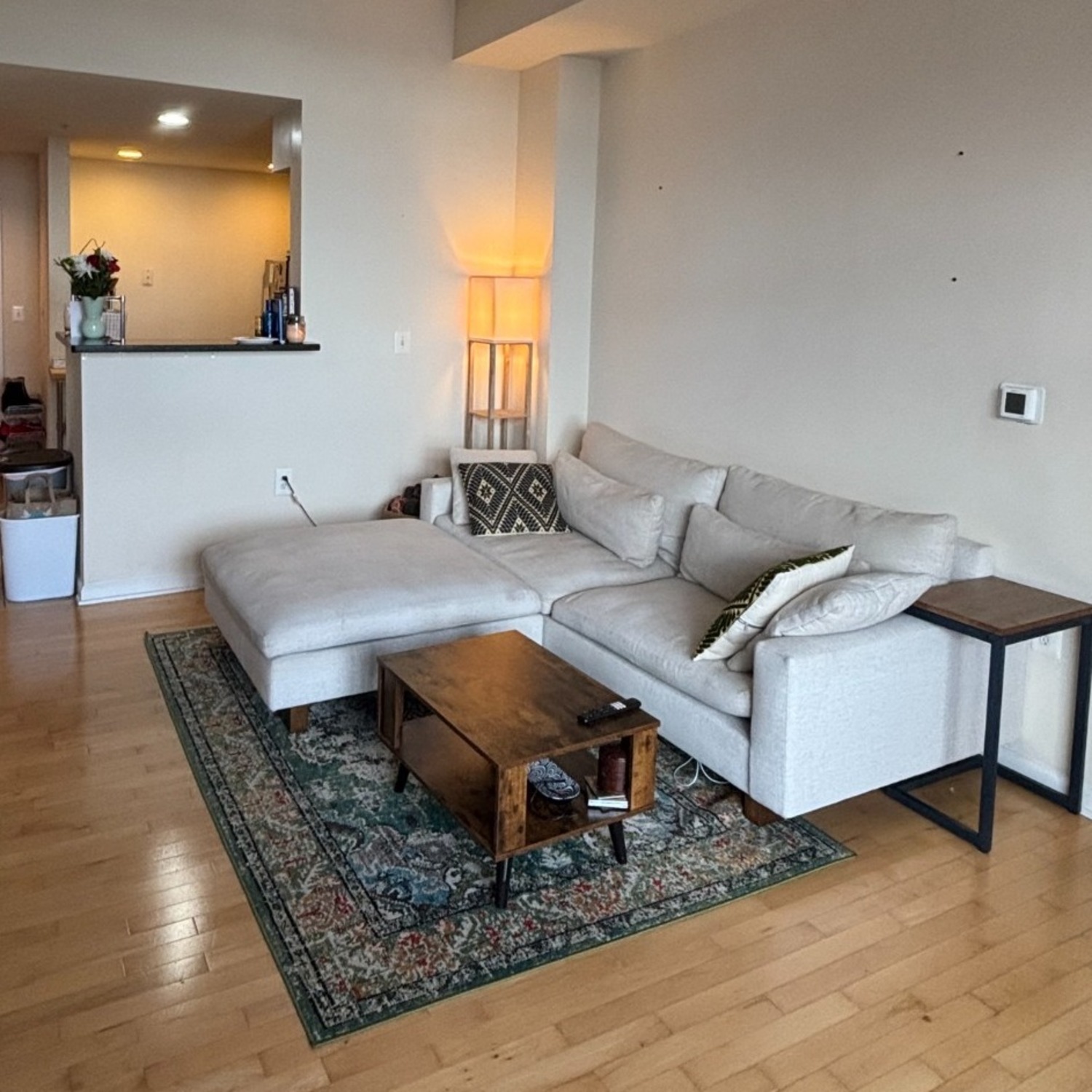 West Elm Harmony Natural Fabric 2 Seater Sofa - image-2