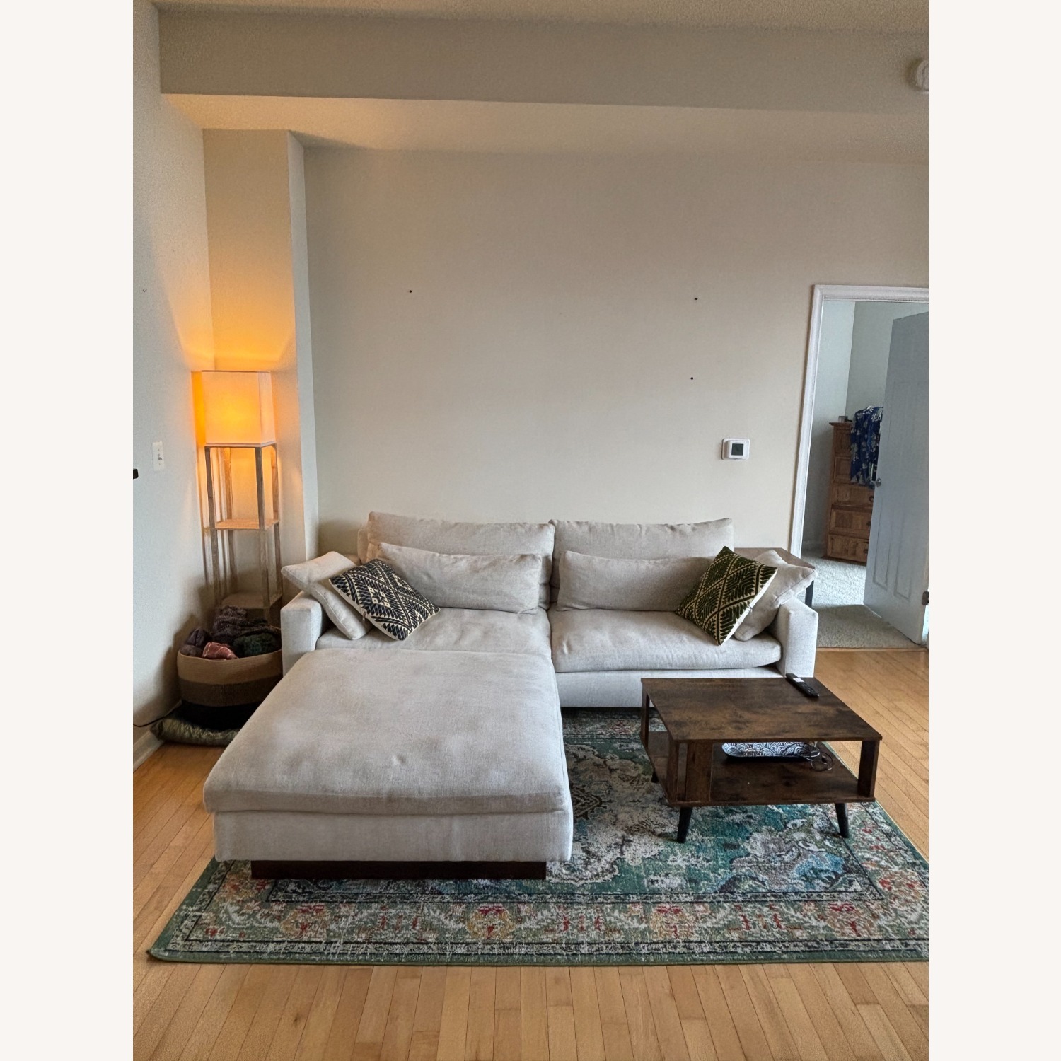 West Elm Harmony Natural Fabric 2 Seater Sofa - image-1