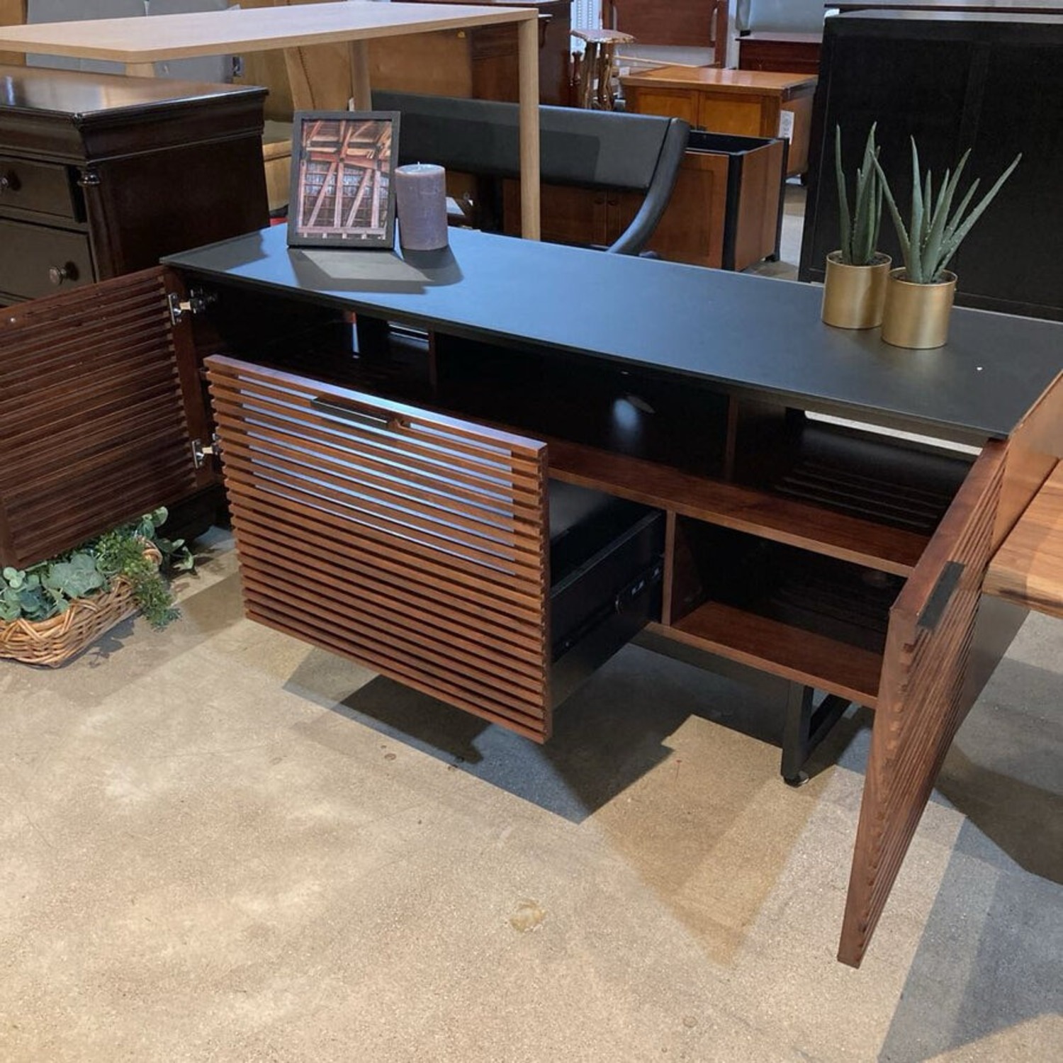 BDI Corridor Walnut Tv Stand Media Storage - image-5