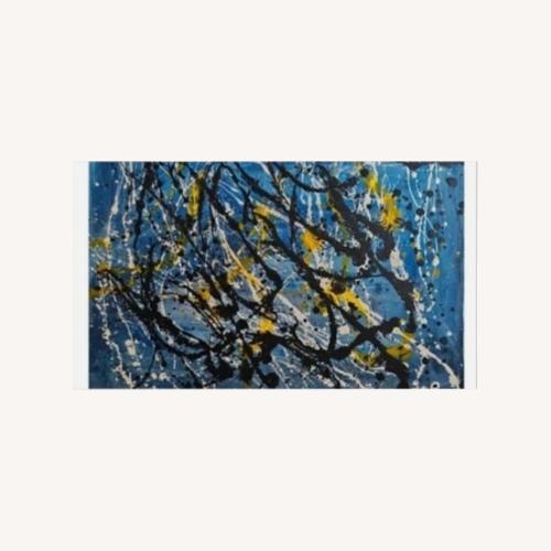 Used Jackson Pollack Blue Drip Painting Fireworks for sale on AptDeco