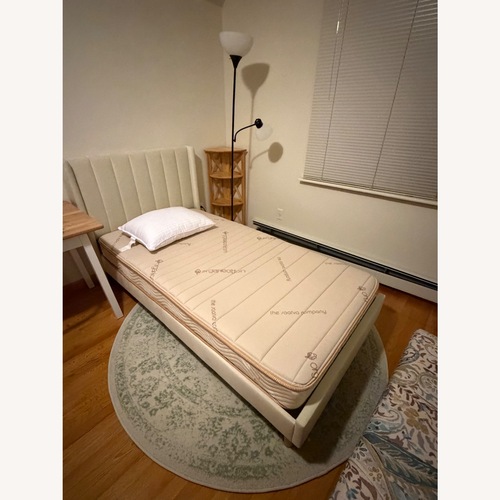 Used Wayfair Natural Microsuede Twin Bed for sale on AptDeco