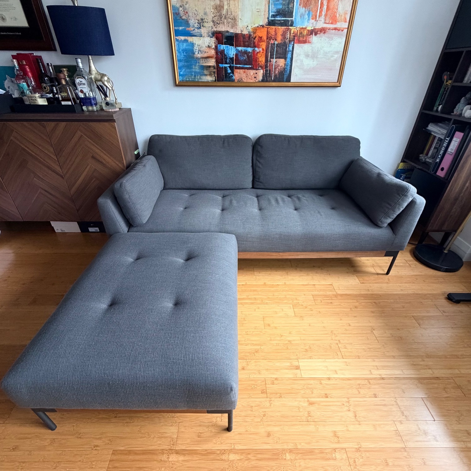 Castlery Ethan Dark Gray Fabric 3+ Piece Sectional - image-3